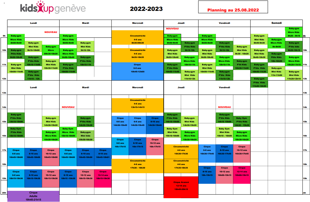 Baby gym, cirque, stages, anniversaires Kids Up Genève